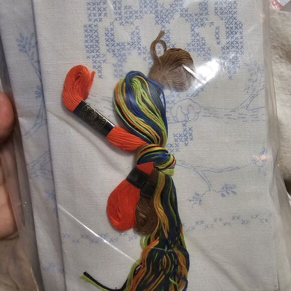 Vntg Needle Art Progress Creation Kit Stamped Kitchen Towels No. 6474/40-41 Owls - Picture 5 of 5